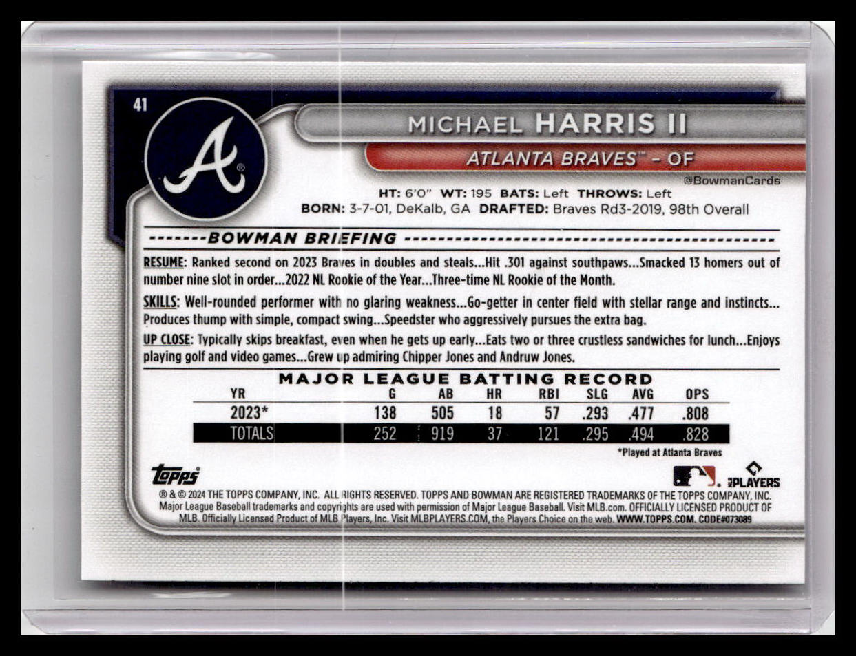 2024 Bowman #41 Michael Harris II