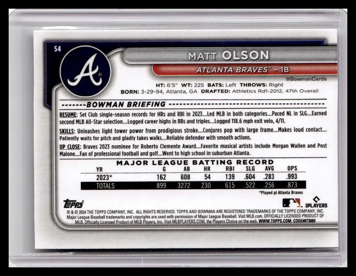 2024 Bowman #54 Matt Olson