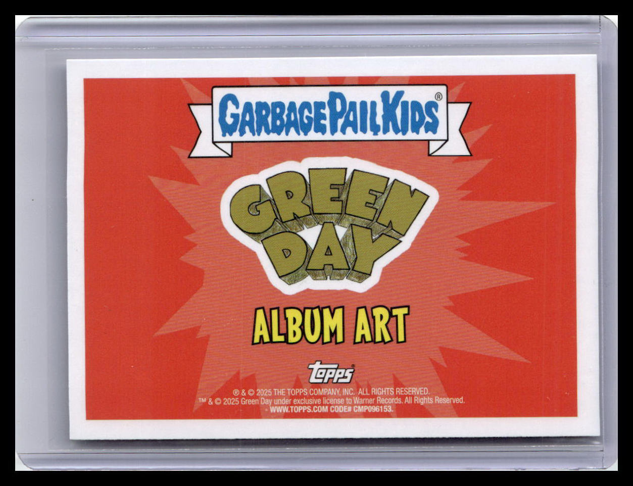 2024 Topps GPK: Battle of the Bands Green Day #AA-3 Oopsie Album Art