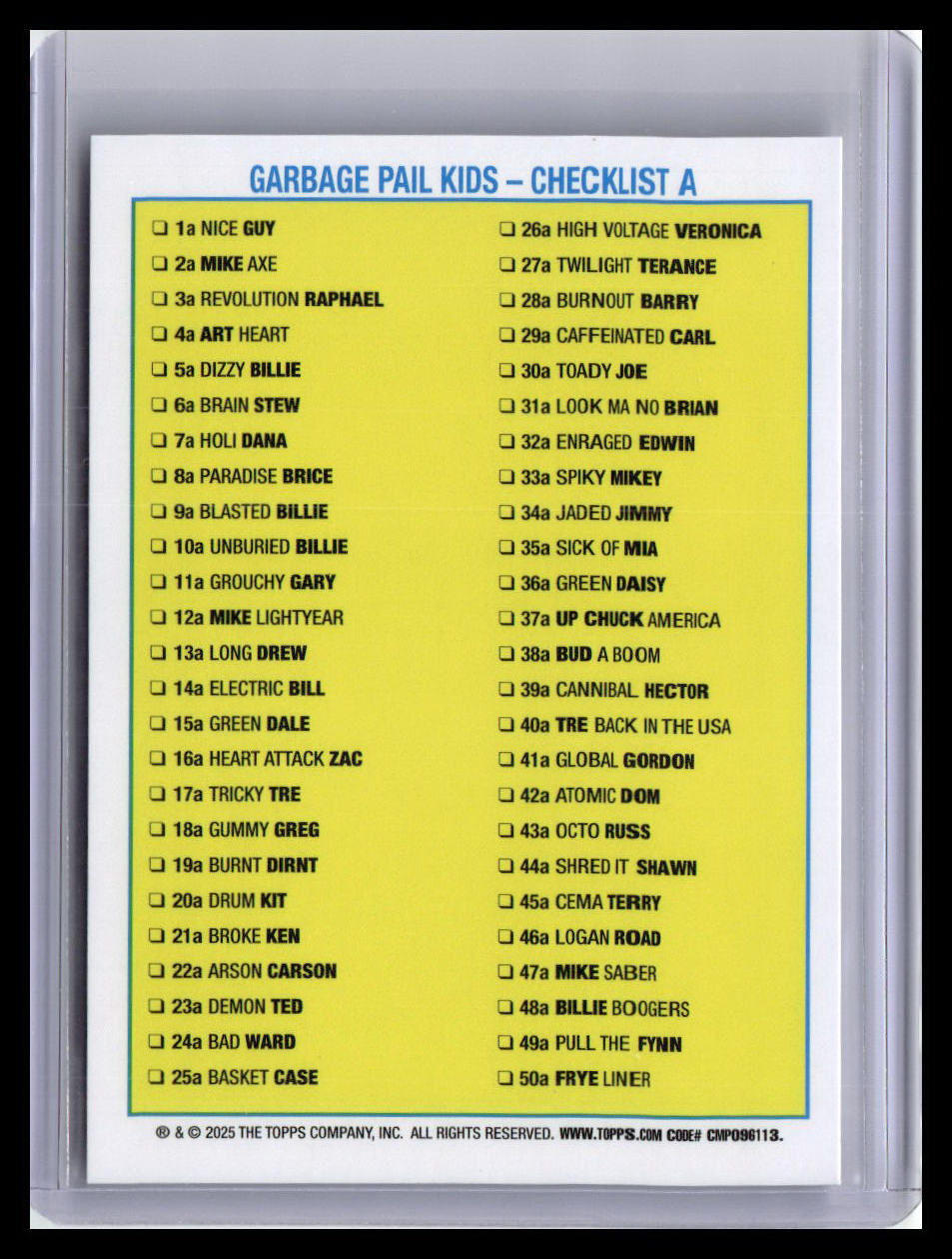 2024 Topps Garbage Pail Kids: Battle of the Bands Green Day #46a Logan Road