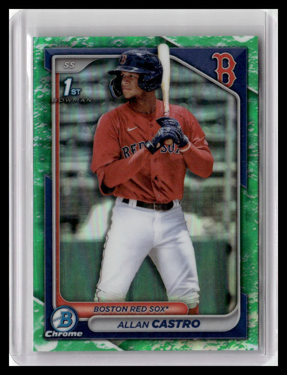 2024 Bowman #BCP-14 Allan Castro Chrome Prospects Lunar Glow Refractors