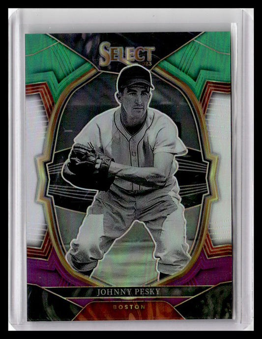 2023 Panini Select #54 Johnny Pesky Green/White/Purple Prizm #/199