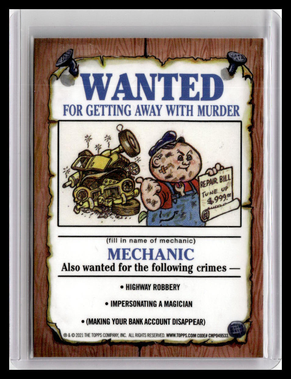 2021 Topps Chrome Garbage Pail Kids Original Series 4 #160b Formalde Heidi