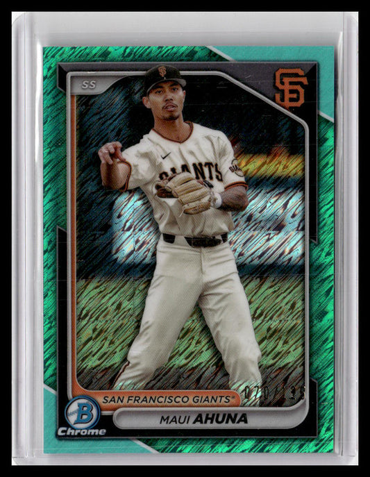 2024 Bowman #BCP-26 Maui Ahuna Chrome Prospects Aqua Shimmer Refractors #/125