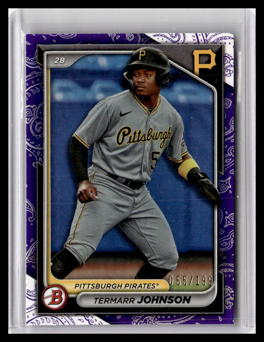 2024 Bowman #BP-24 Termarr Johnson Prospects Purple Pattern #/199