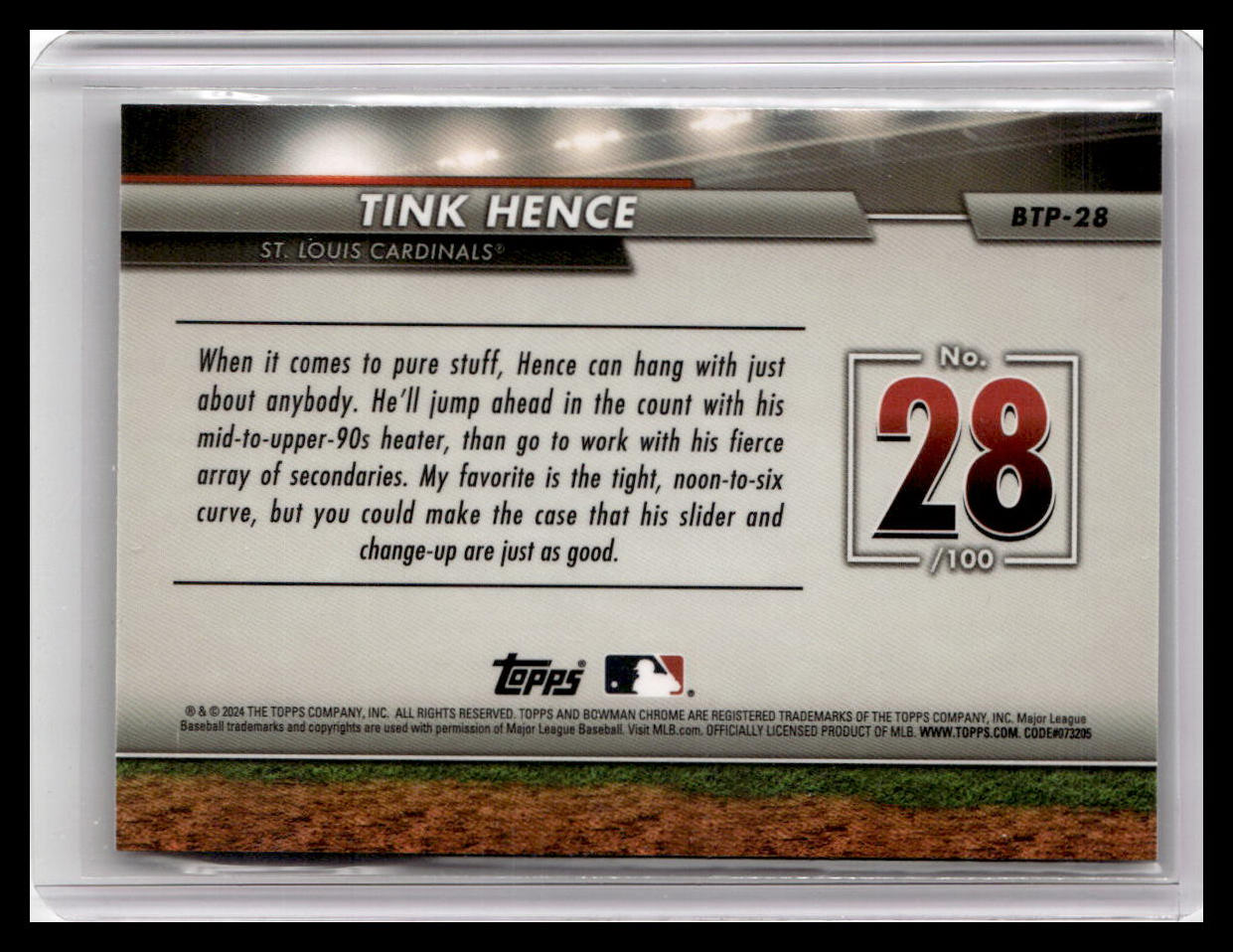 2024 Bowman #BTP-28 Tink Hence Bowman Scouts' Top 100