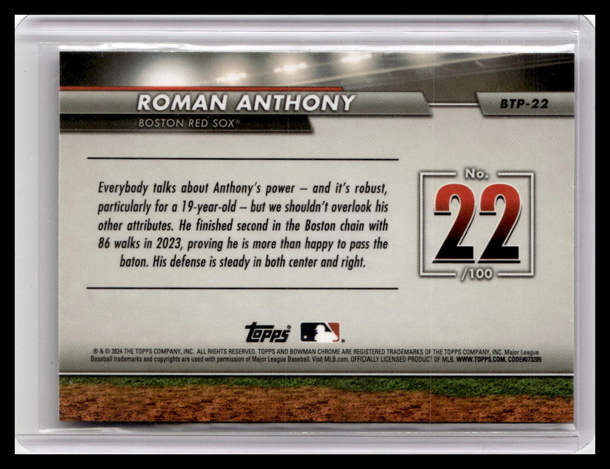 2024 Bowman #BTP-22 Roman Anthony Bowman Scouts' Top 100