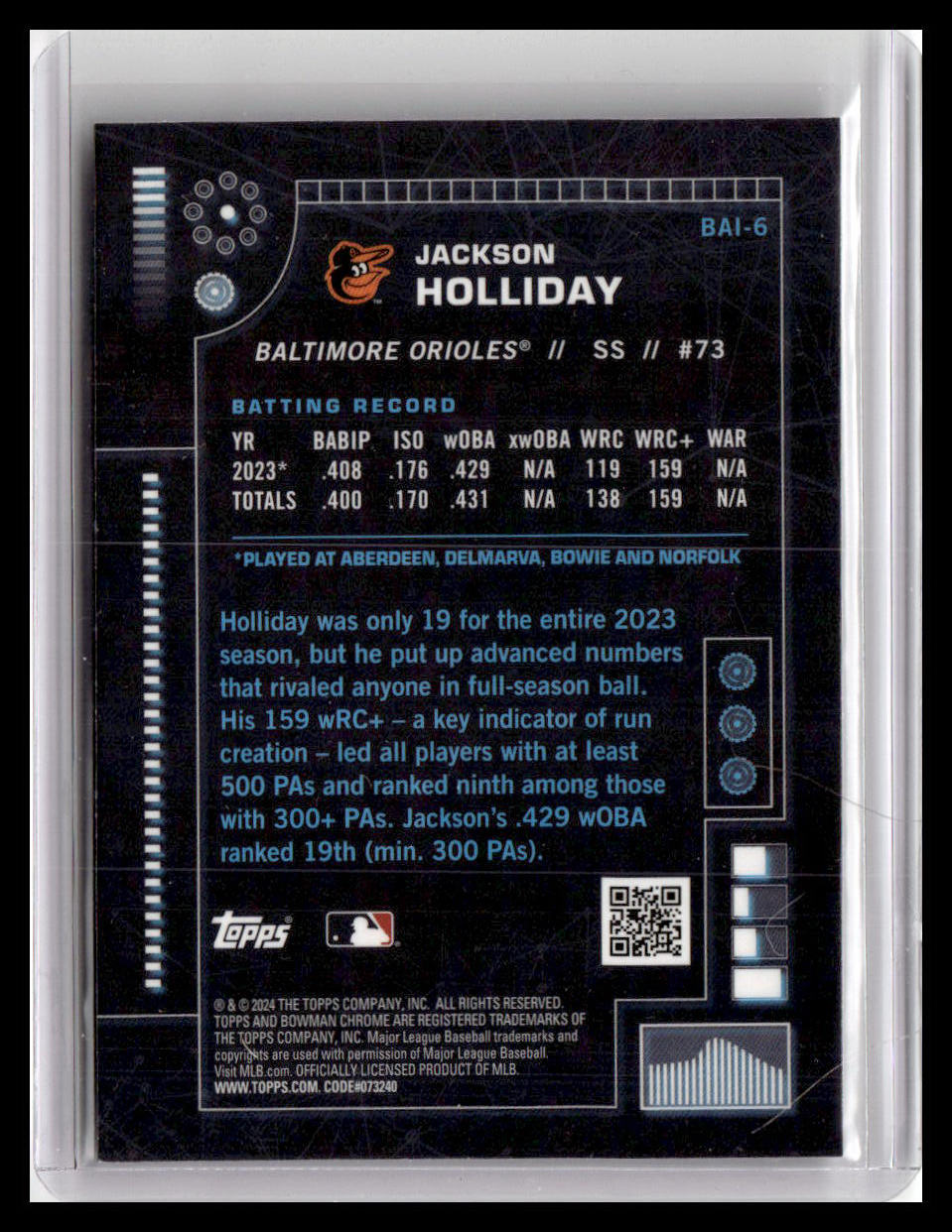 2024 Bowman #BAI-6 Jackson Holliday Bowman A.I.
