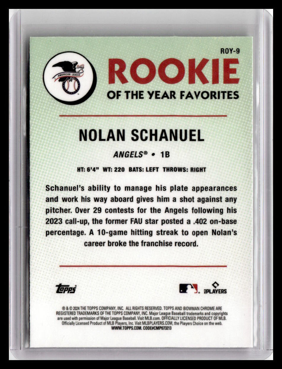 2024 Bowman #ROY-9 Nolan Schanuel Rookie of the Year Favorites