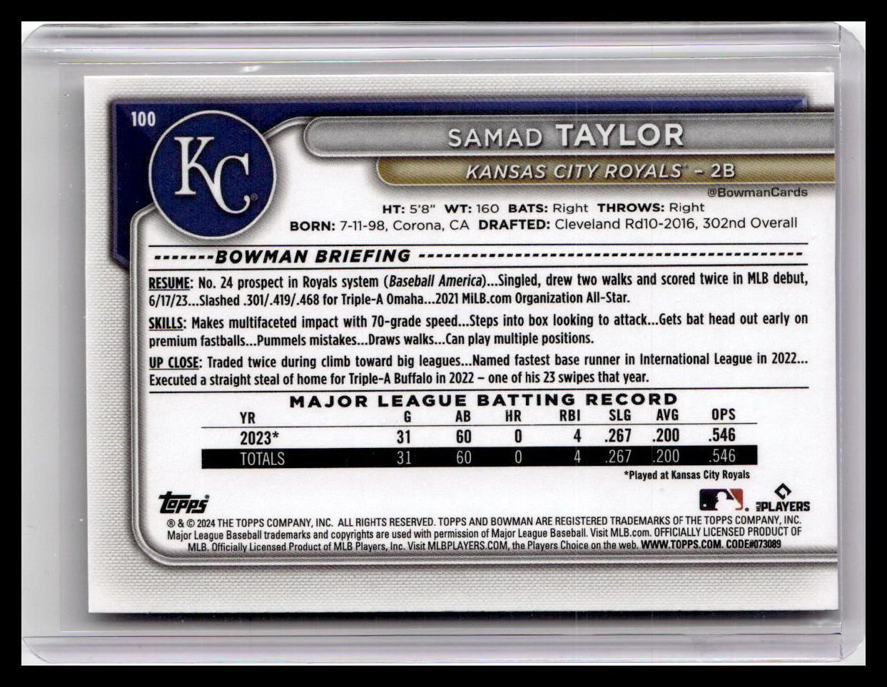 2024 Bowman #100 Samad Taylor