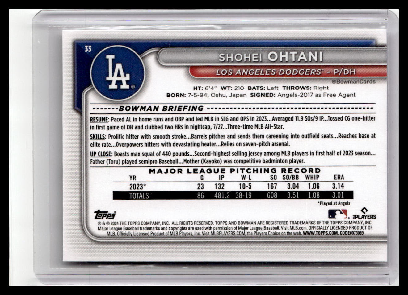 2024 Bowman #33 Shohei Ohtani