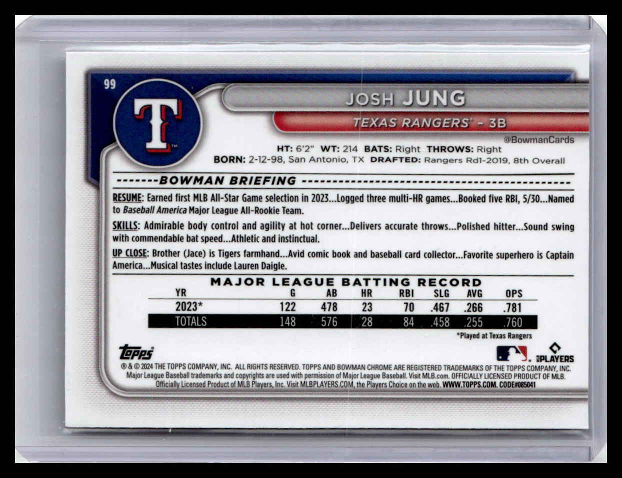 2024 Bowman Chrome #99 Josh Jung