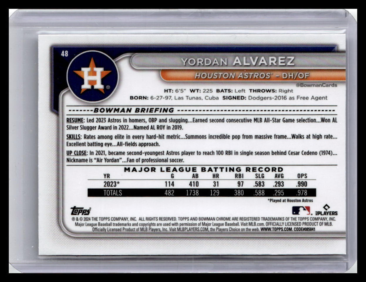 2024 Bowman Chrome #48 Yordan Alvarez