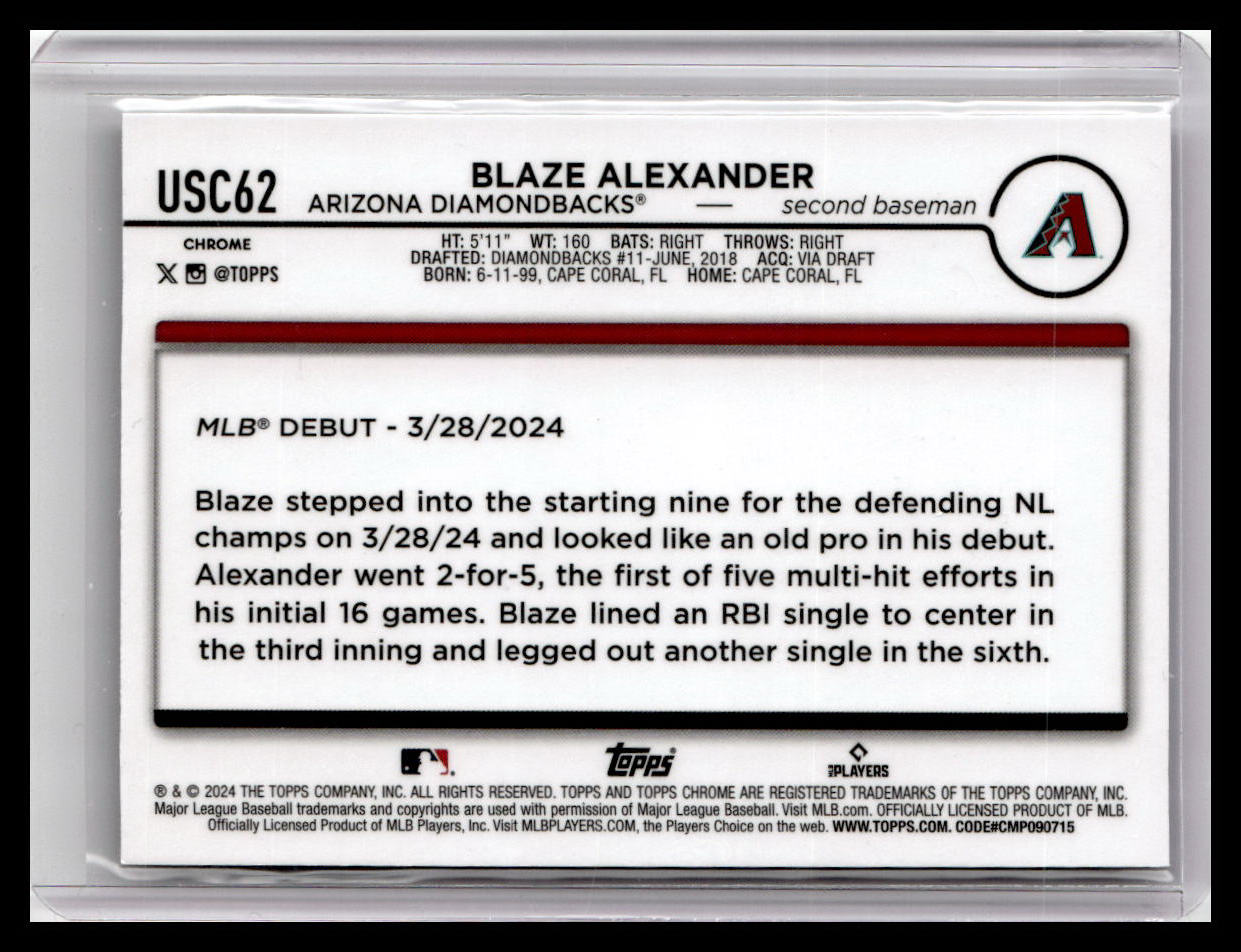 2024 Topps Chrome Update #USC62 Blaze Alexander