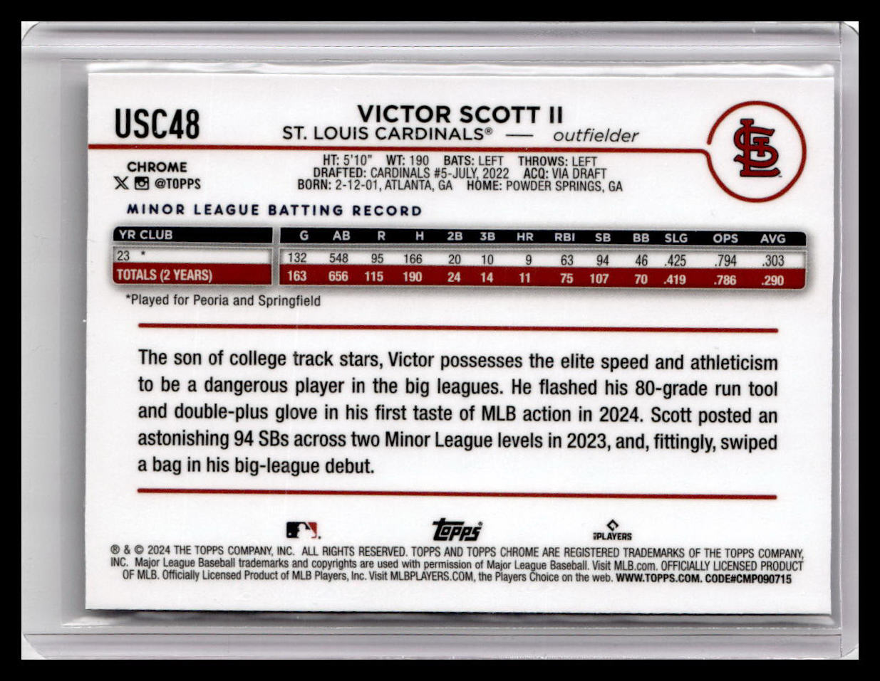 2024 Topps Chrome Update #USC48 Victor Scott II