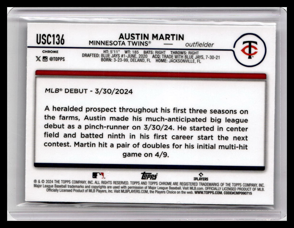 2024 Topps Chrome Update #USC136 Austin Martin