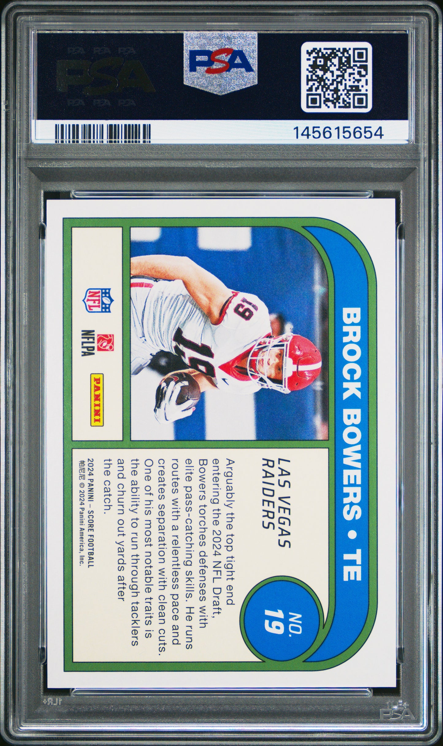 2024 Panini Score #19 Brock Bowers (RC) Protential-Artist'S Proof 5/35 1 PSA 9