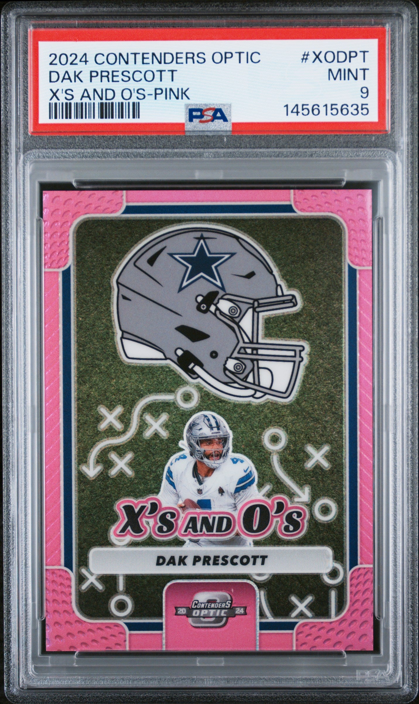 2024 Panini Contenders Optic #XODPT Dak Prescott X'S And O'S-Pink PSA 9