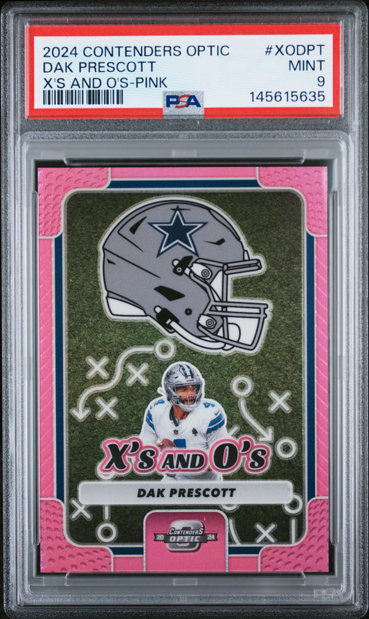 2024 Panini Contenders Optic #XODPT Dak Prescott X'S And O'S-Pink PSA 9