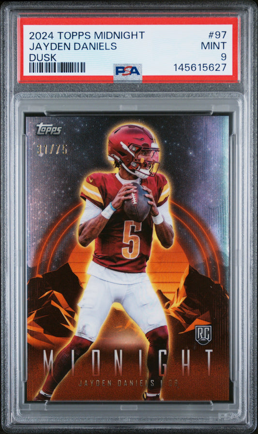 2024 Topps Midnight #97 Jayden Daniels Dusk (RC) 31/75 PSA 9