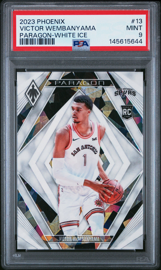 2023 Panini Phoenix #13 Victor Wembanyama Paragon-White Ice 91/125 PSA 9