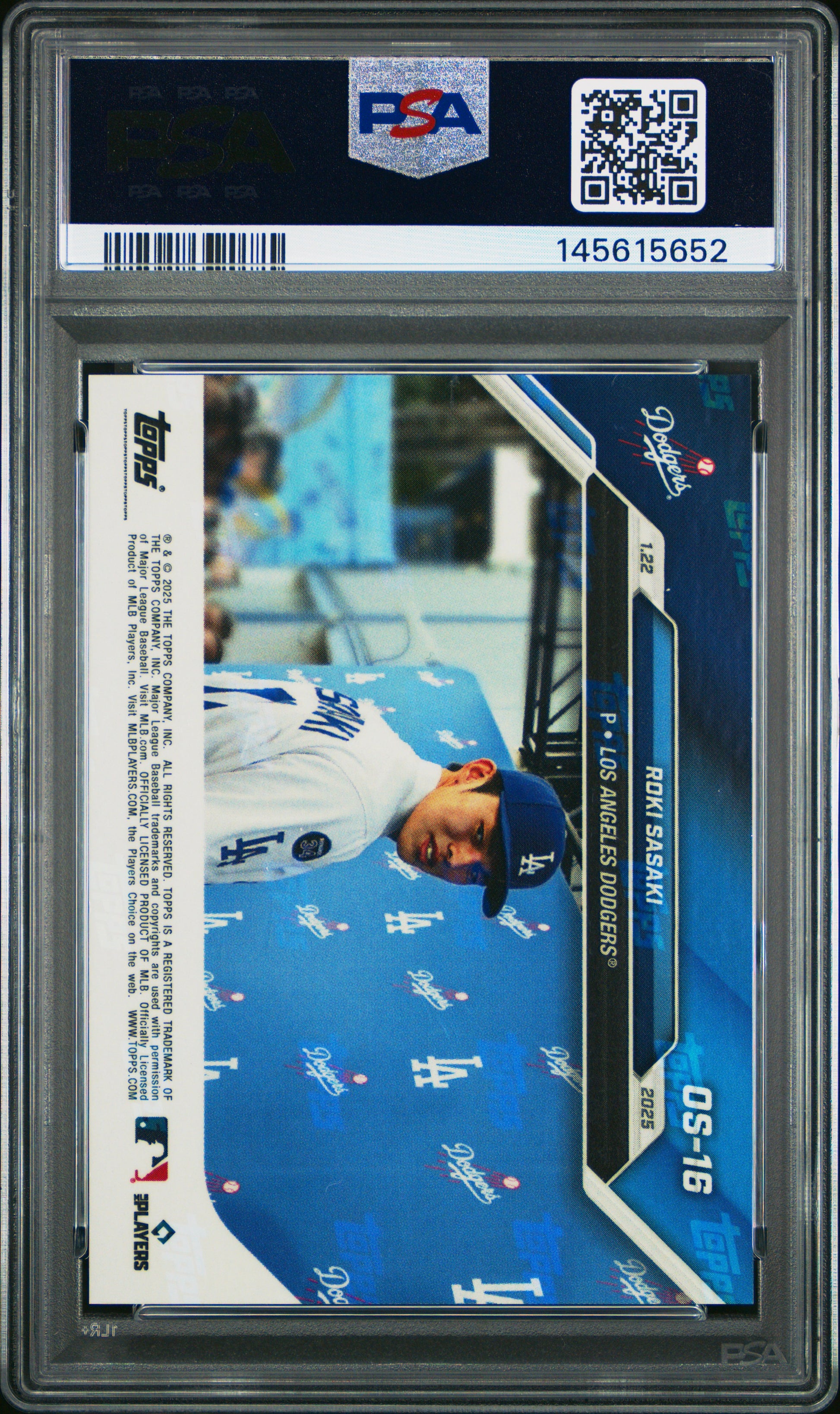 2024 Topps Now Offseason #OS16 Roki Sasaki (RC) Blue 26/49 PSA 10
