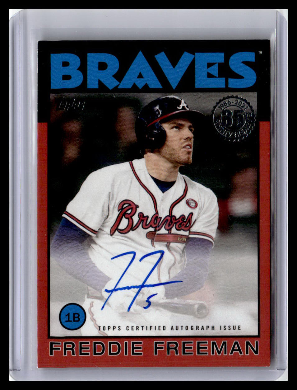 Auotgraphed Freddie Freeman Topps Card - Front