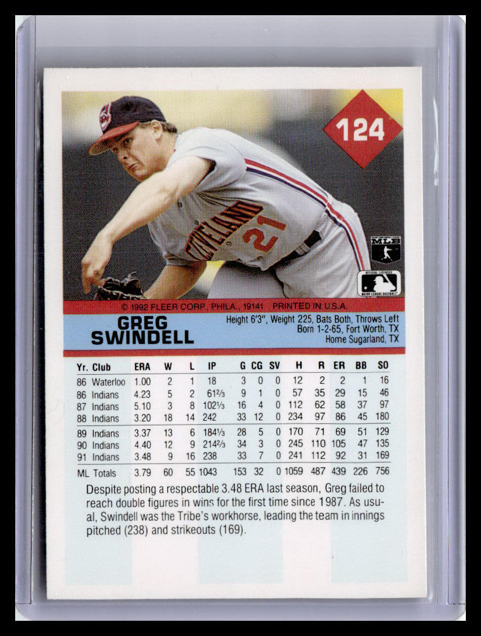 1992 Fleer Greg Swindelle #124