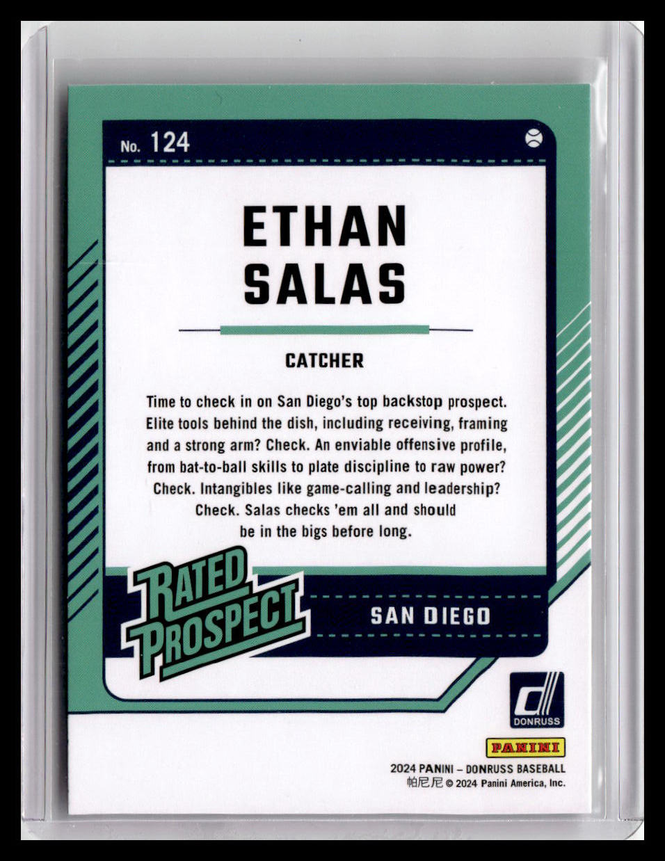 2024 Donruss Ethan Salas Rated Prospect #124