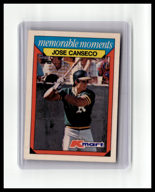 Baseball trading card of Jose Canseco with Kmart branding on a white background