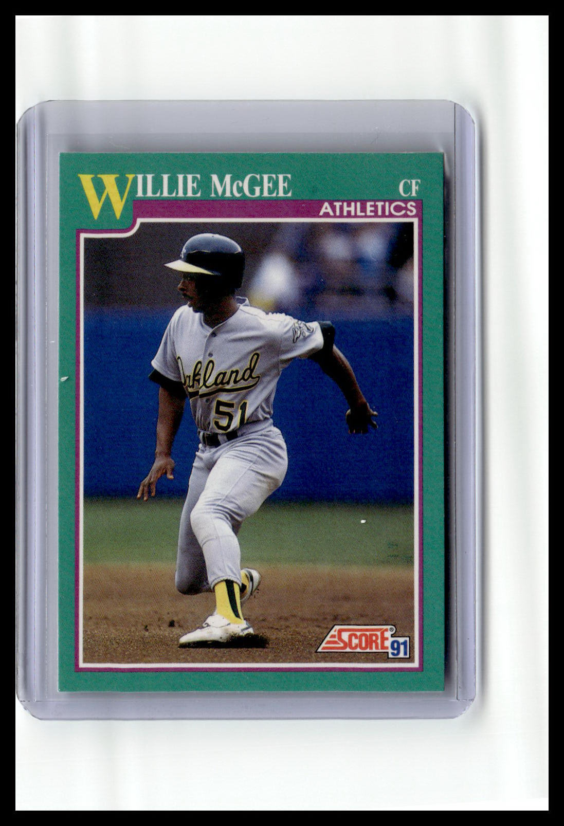 1991 Score Willie McGee Teal Border #597
