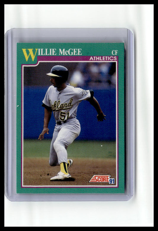 1991 Score Willie McGee Teal Border #597