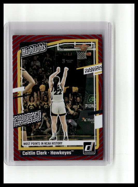 2024 Donruss Caitlin Clark Collection - Caitlin Clark Highlights Red Target Foil #11