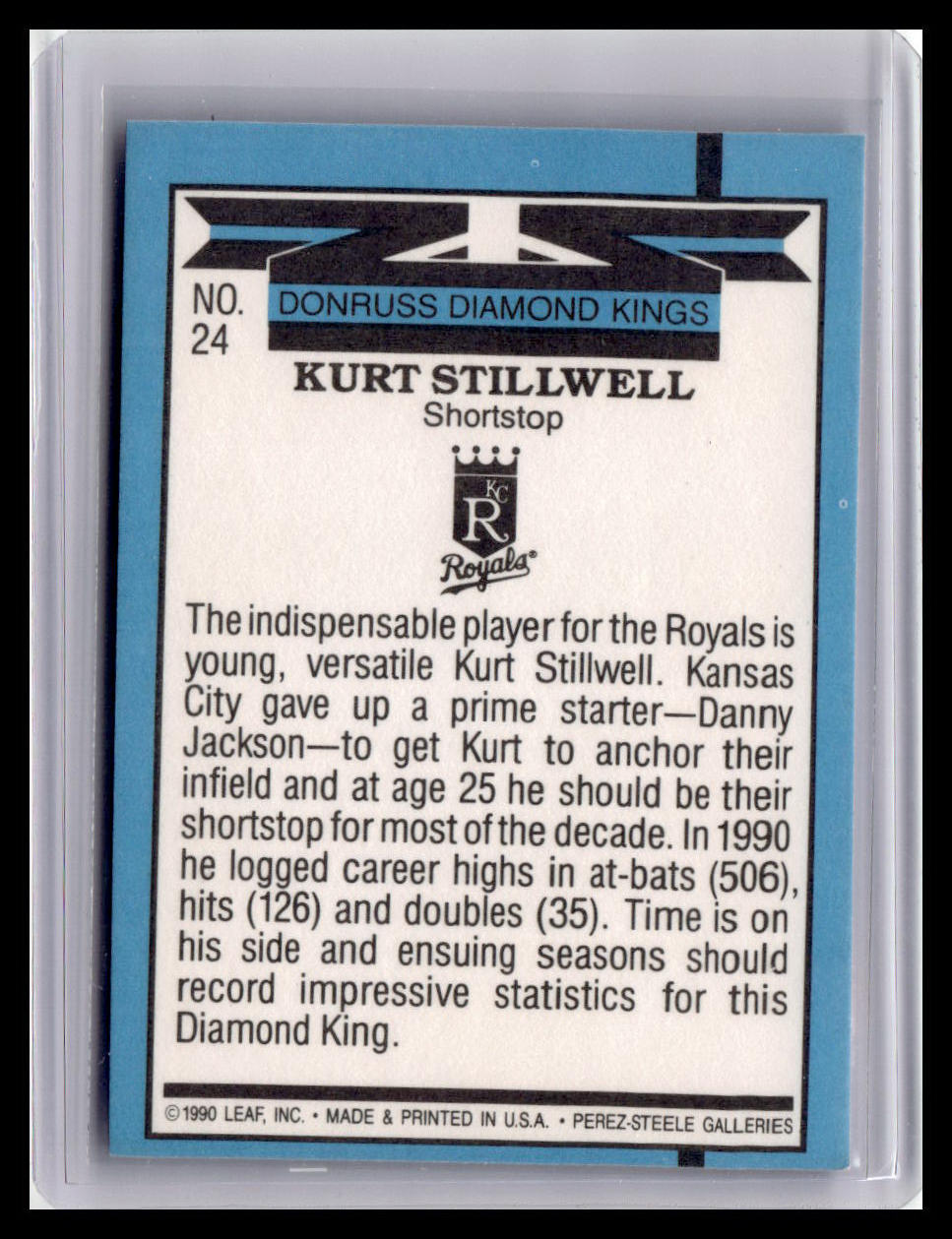 1990 Donruss Kurt Stillwell Diamond Kings #24