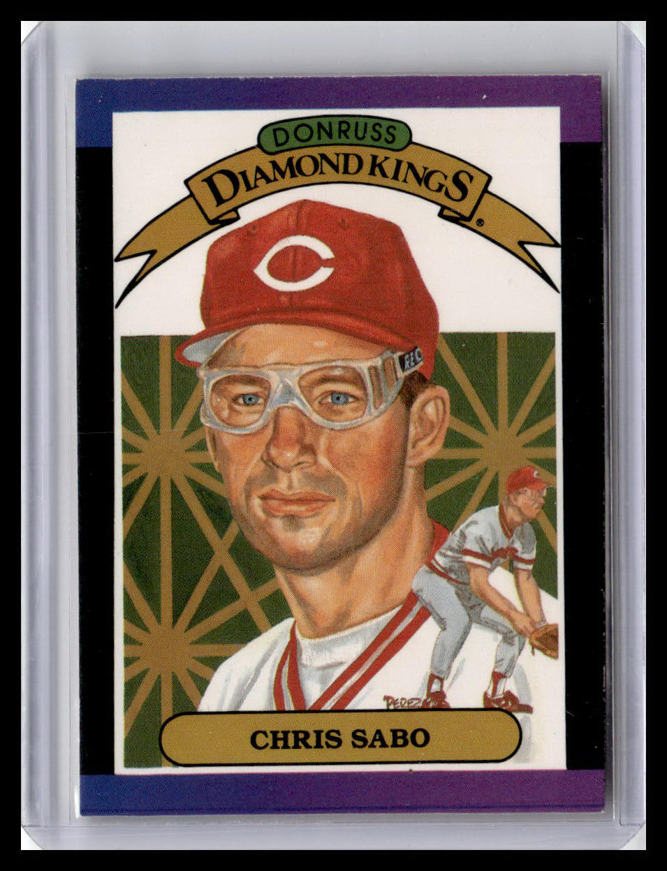 Baseball trading card featuring Chris Sabo with Donruss Diamond Kings logo
