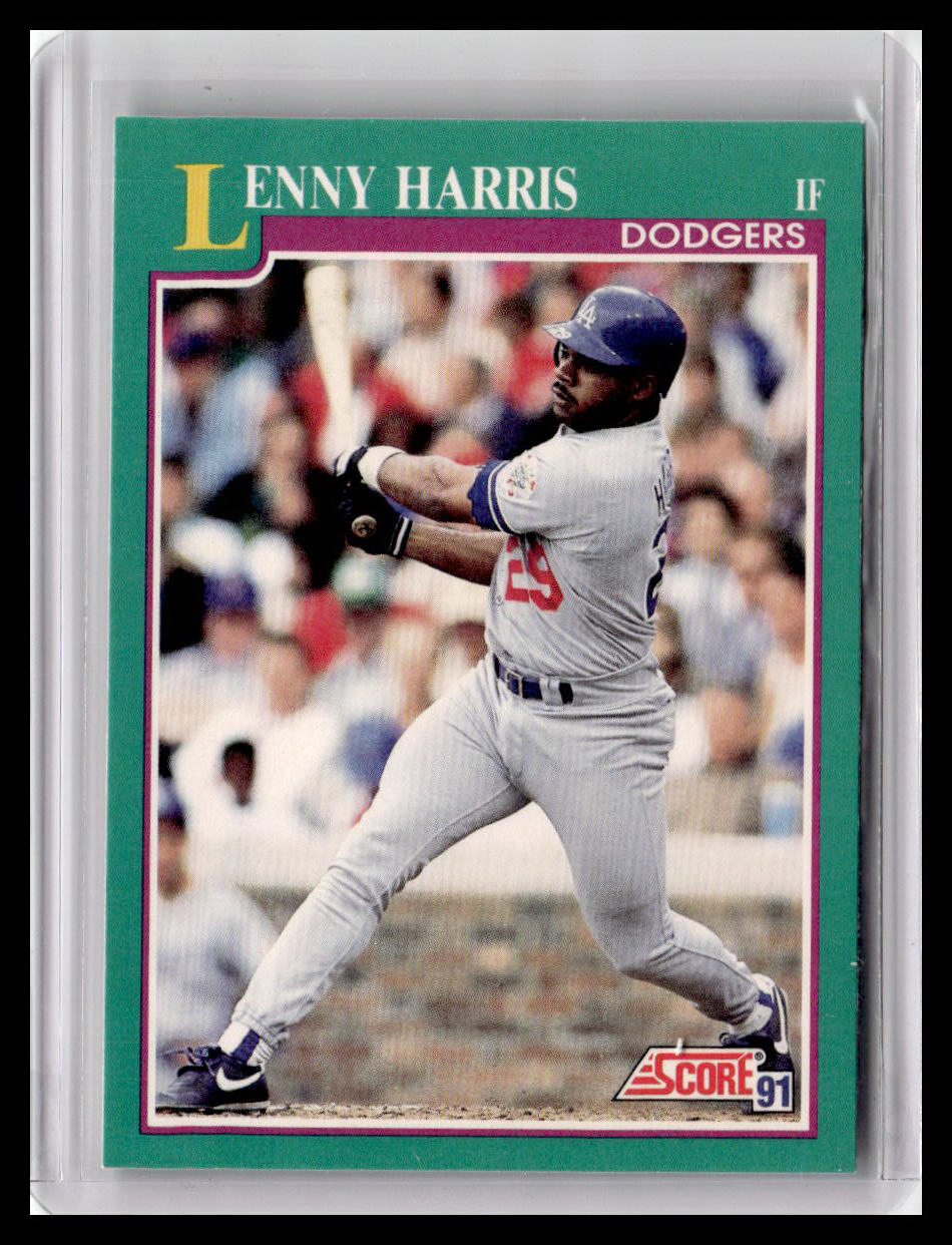 1991 Score Lenny Harris Teal Border #144