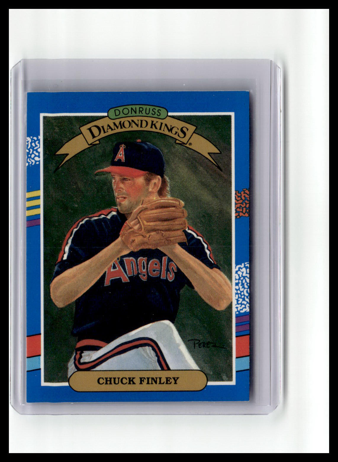 Baseball trading card of Chuck Finley with 'Diamond Kings' and 'Donruss' branding on a white background.