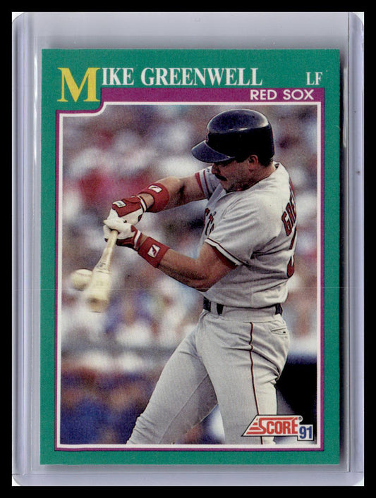1991 Score Mike Greenwell Teal Border #130