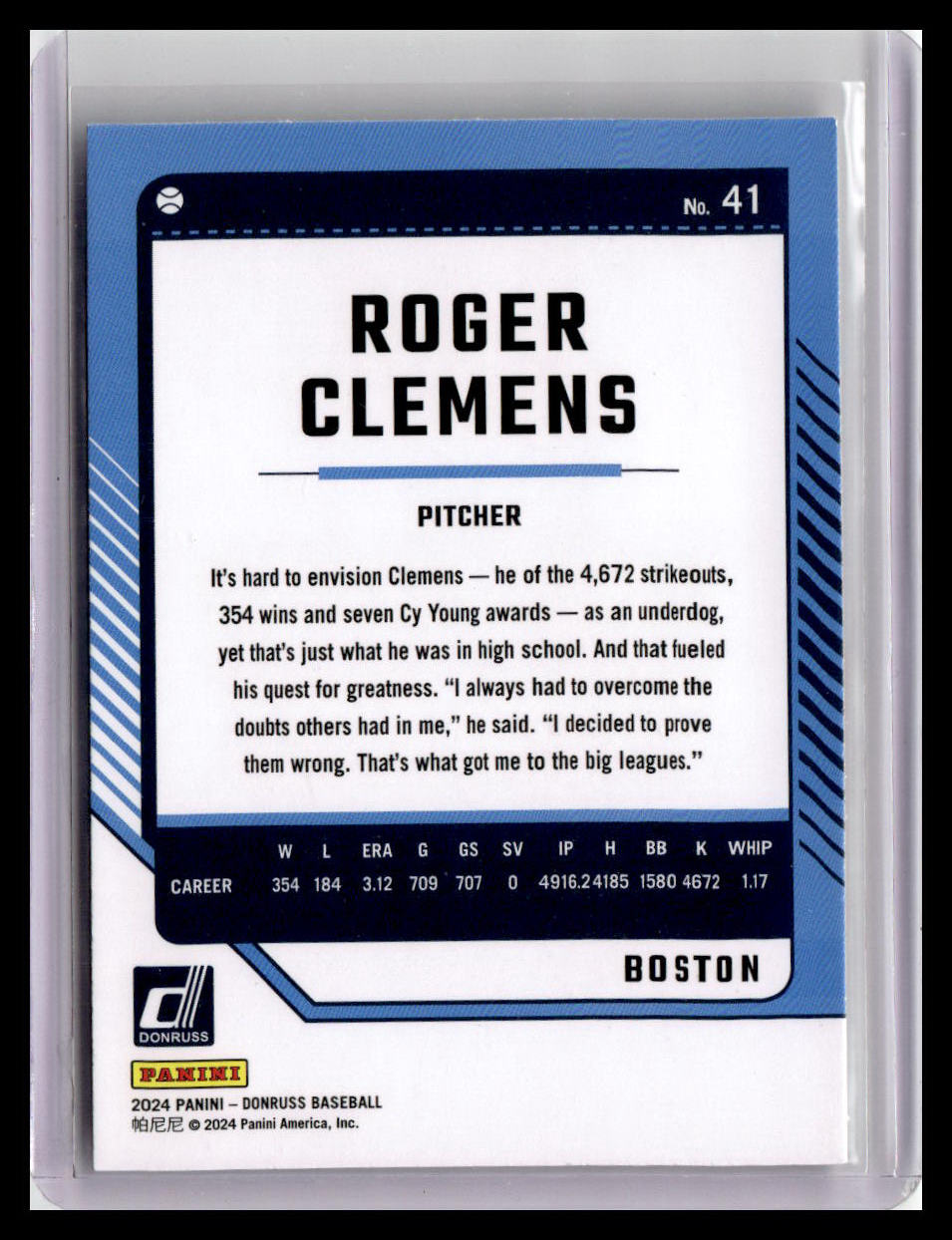 2024 Donruss Roger Clemens #41