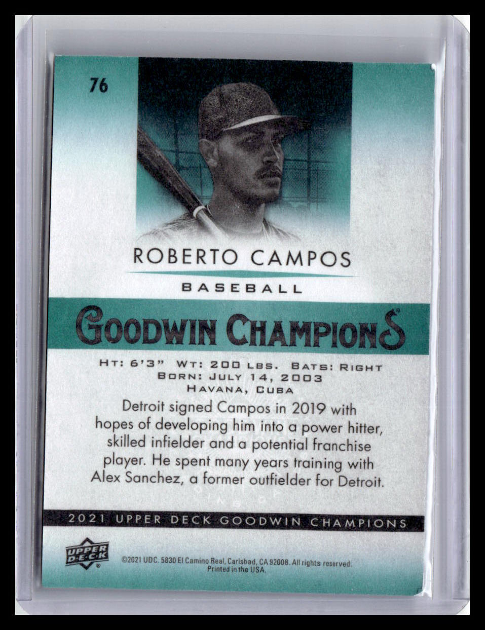 2021 Goodwin Champions Roberto Campos #76