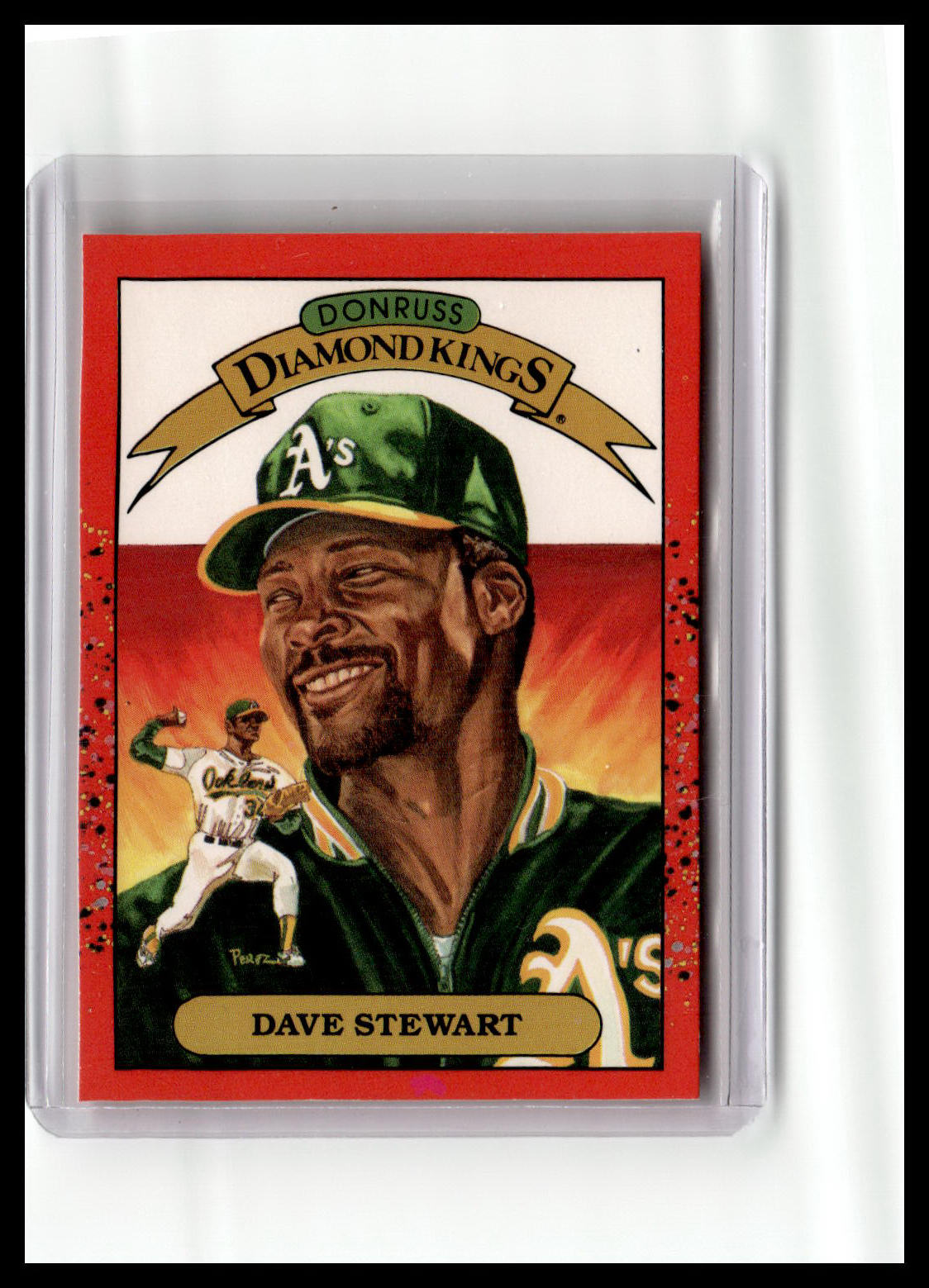 Baseball trading card featuring Dave Stewart with a red border and 'Donruss Diamond Kings' logo.