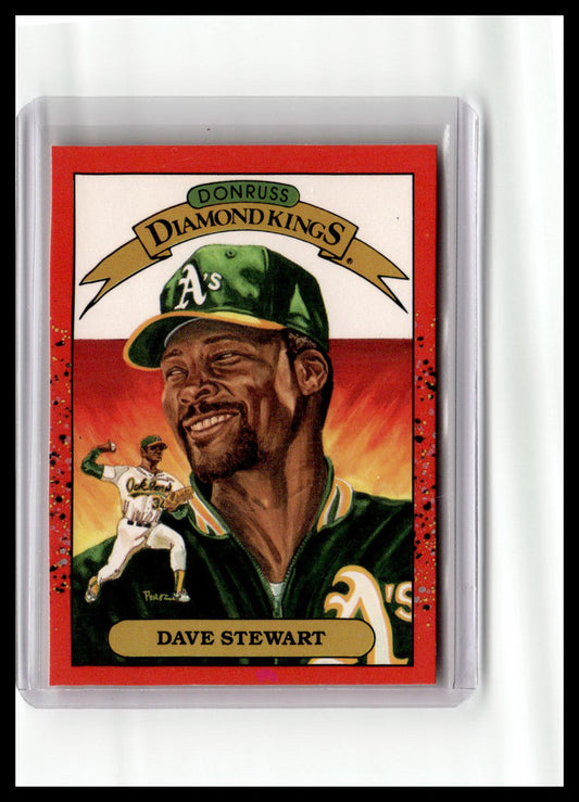 Baseball trading card featuring Dave Stewart with a red border and 'Donruss Diamond Kings' logo.