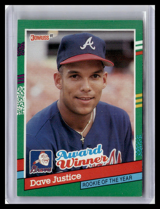 1991 Donruss Dave Justice Award Winner #683 (Error Card-No period after Inc)