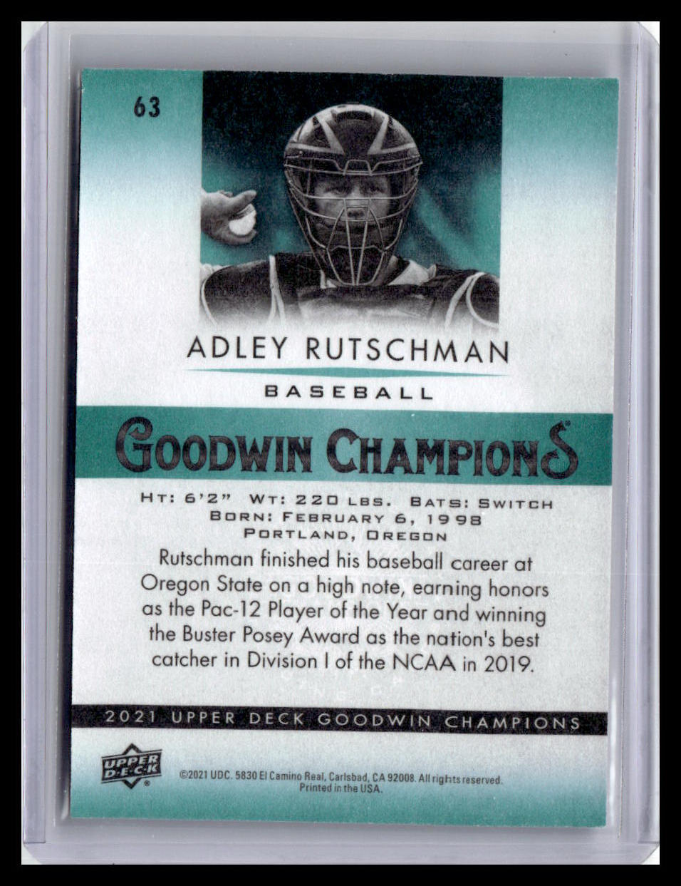 2021 Goodwin Champions Adley Rutschman #63