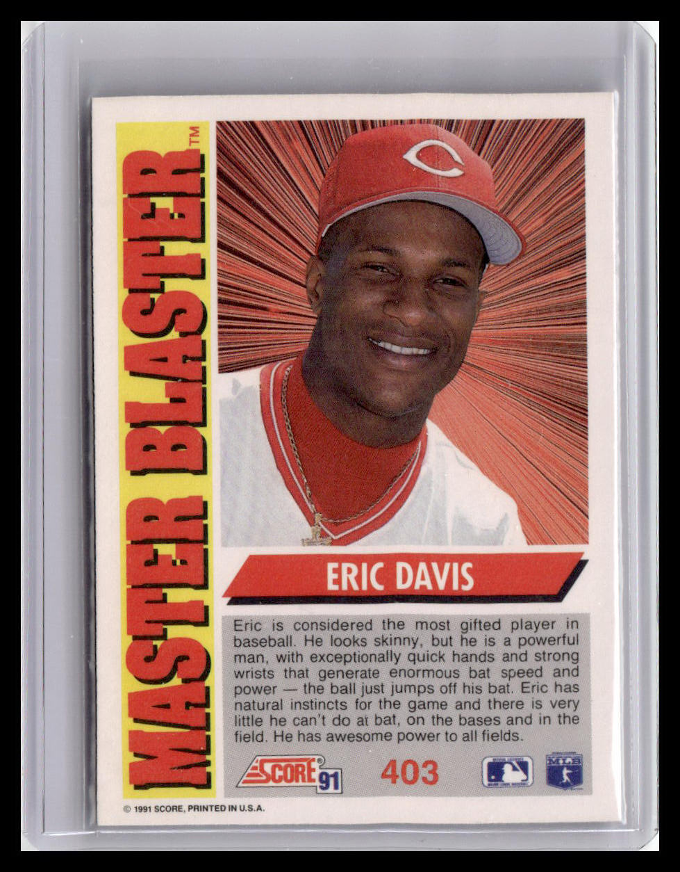 1991 Score Erick Davis Master Blaster #403