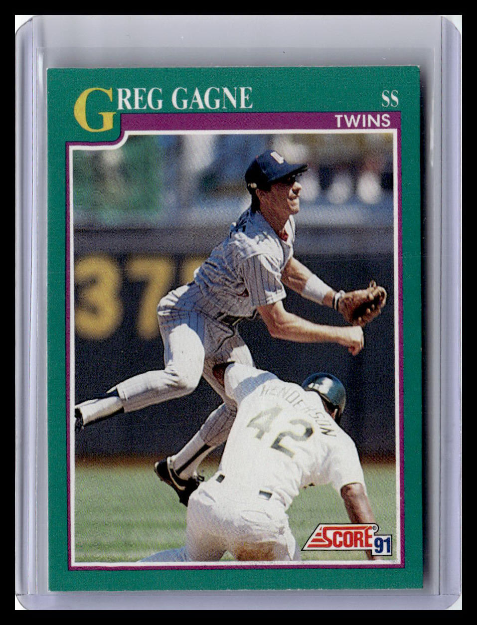 1991 Score Greg Gagne Teal Border #211