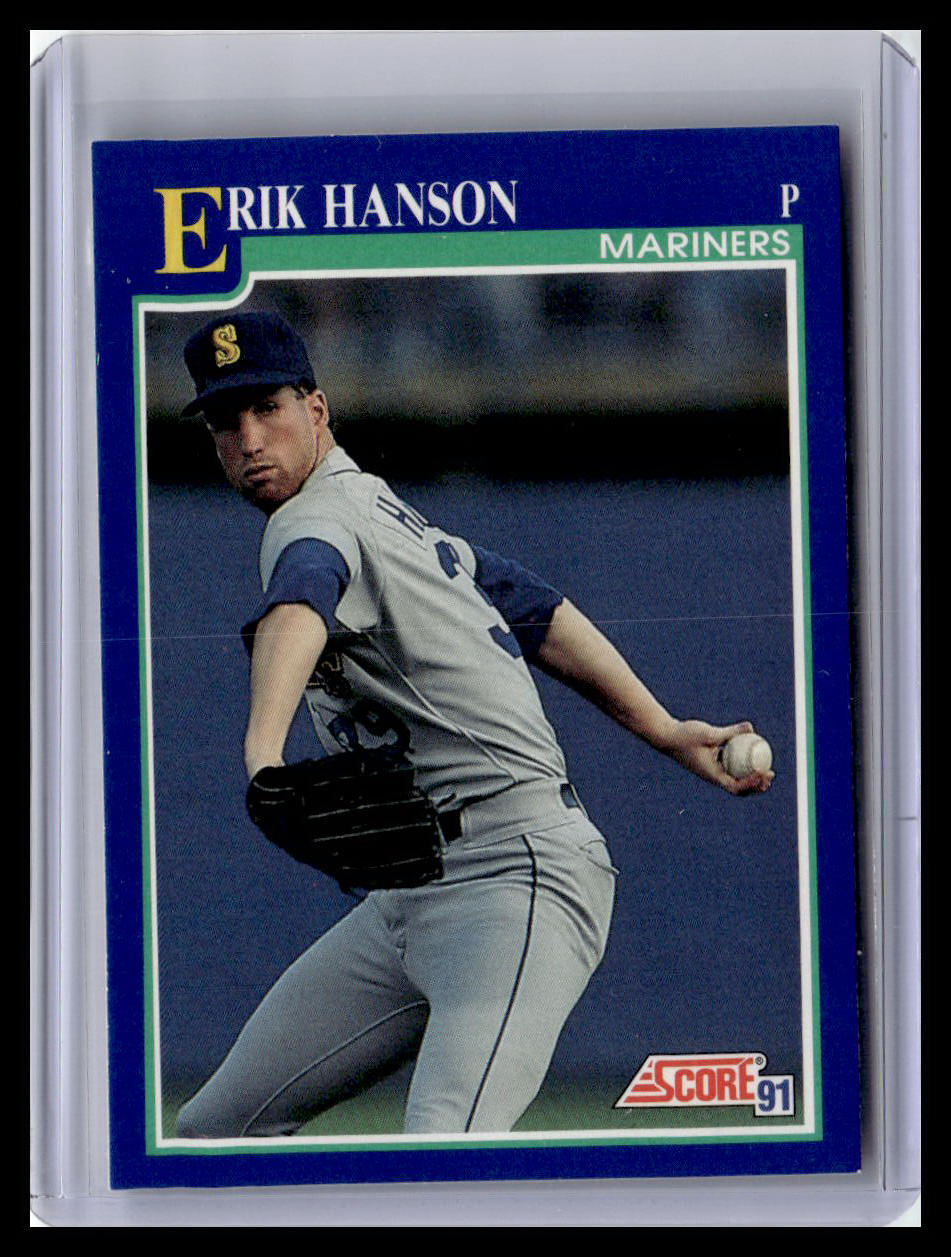 1991 Score Erik Hanson Blue Border #486