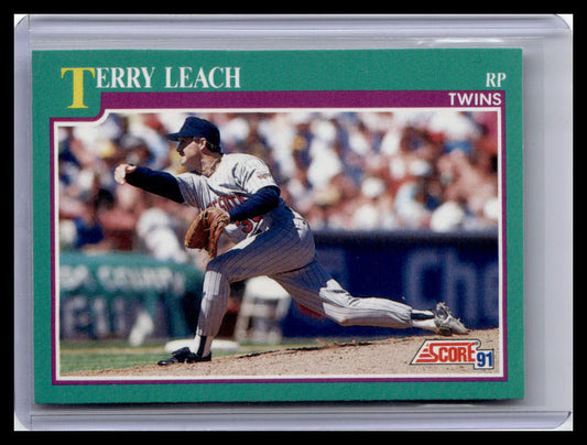 1991 Score Terry Leach Teal Border #556