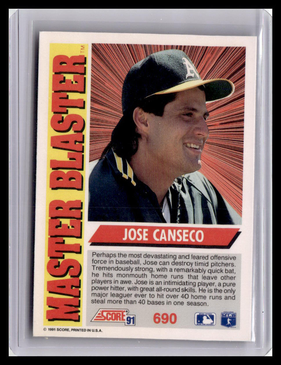 1991 Score Jose Canseco Master Blaster #690