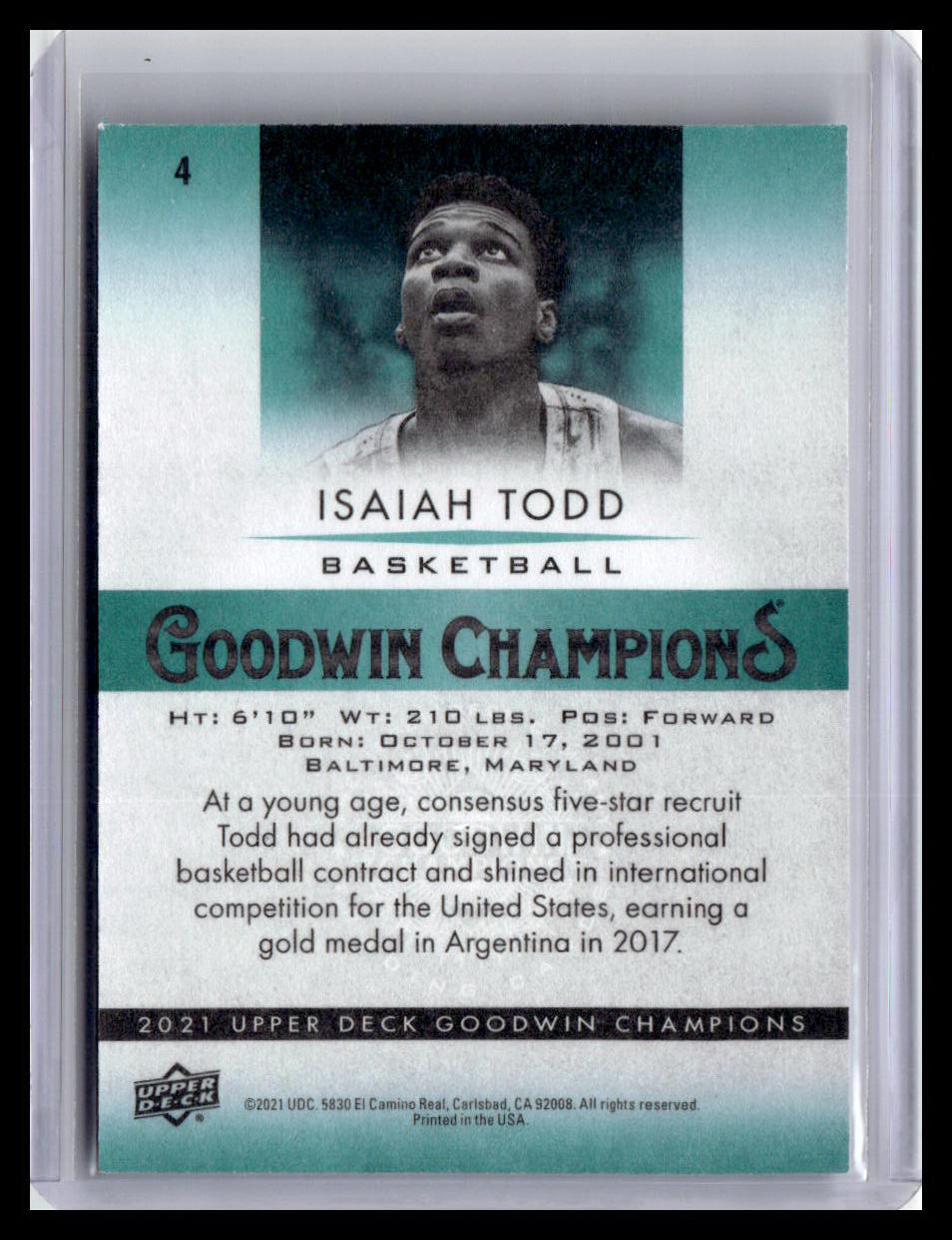 2021 Goodwin Champions Isaiah Todd #4